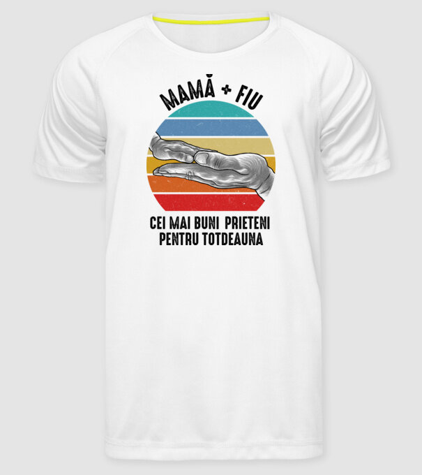 Mamă + fiu - Cei mai buni prieteni pentru totdeauna model alb pe tricou