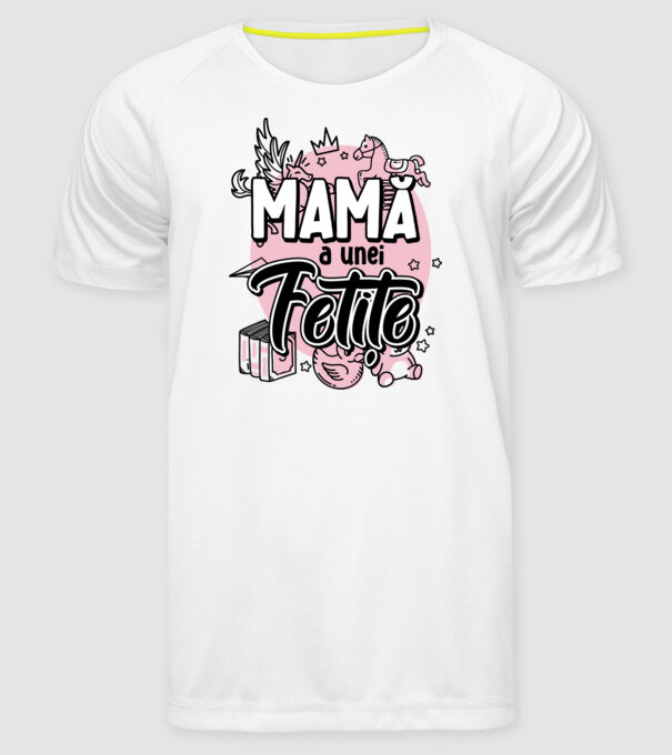 Mamă a unei fetițe model alb pe tricou