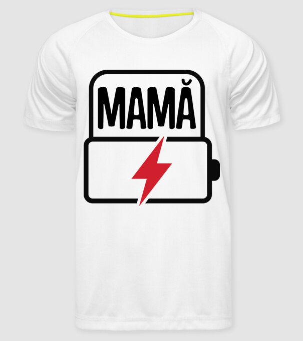 Mamă la încărcat model alb pe tricou