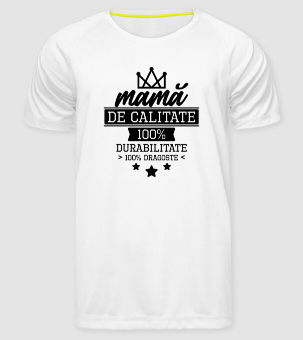 mamă de calitate, 100% durabilitate 100% dragoste model alb pe tricou