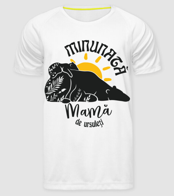 Minunată mamă de ursuleți model alb pe tricou