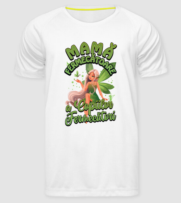 Mamă fermecătoare a copiilor fermecătorit model alb pe tricou
