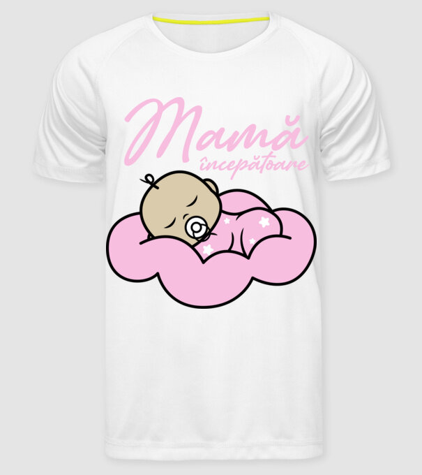 Mamă începătoare model alb pe tricou