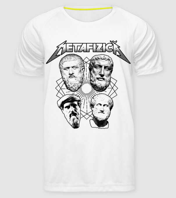 metafizică model alb pe tricou