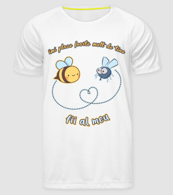 îmi place foarte mult de tine - fii al meu model alb pe tricou