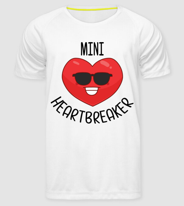 mini heartbreaker model alb pe tricou