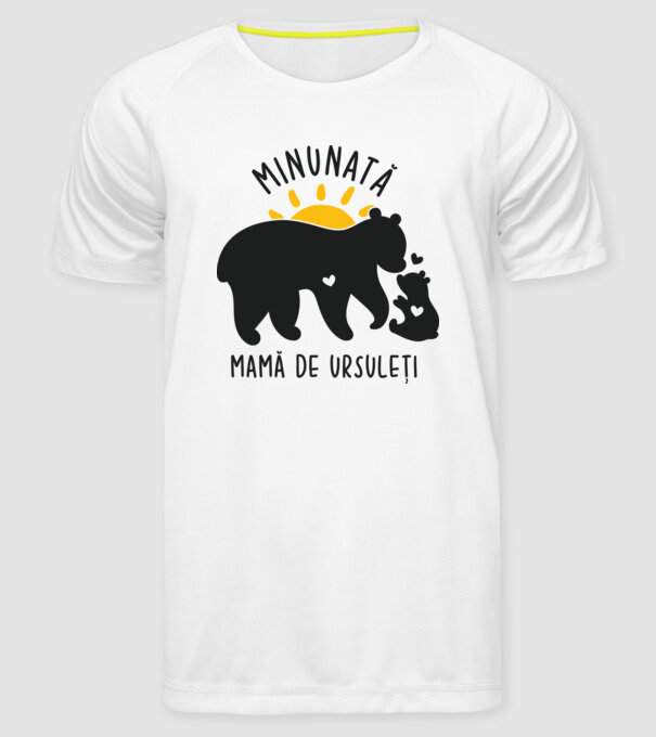 Minunată mamă de ursuleți model alb pe tricou