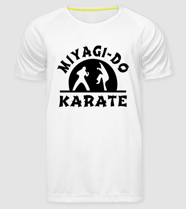 Miyagi-do karate black model alb pe tricou