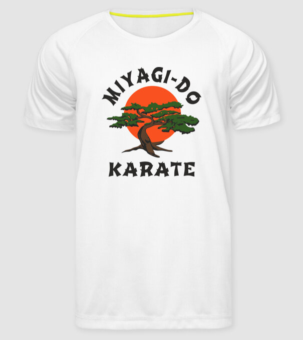 Miyagi-do karate cobra kai model alb pe tricou