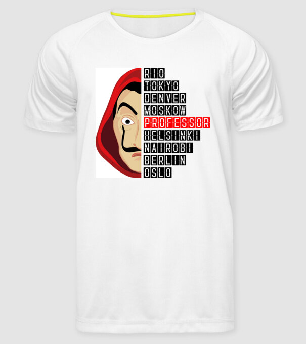 money heist cities model alb pe tricou