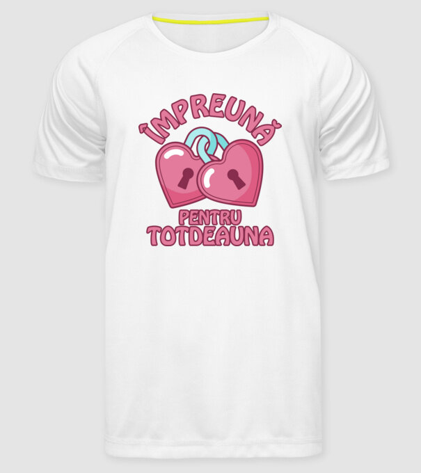 mpreună pentru totdeauna model alb pe tricou