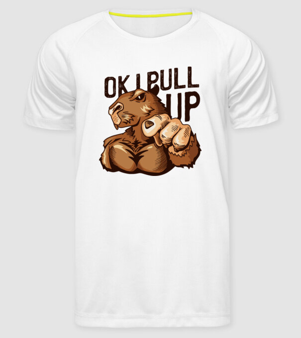 Muscular Capybara - capibară model alb pe tricou