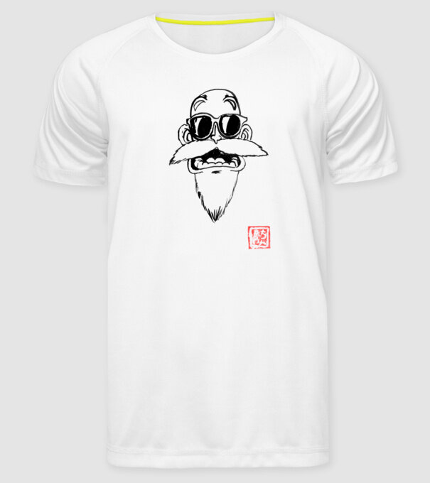 muten roshi art model alb pe tricou
