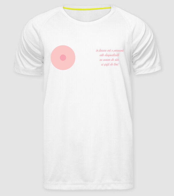 în fiecare oră o persoană este diagnosticată cu cancer de sân. ai grijă de tine! model alb pe tricou