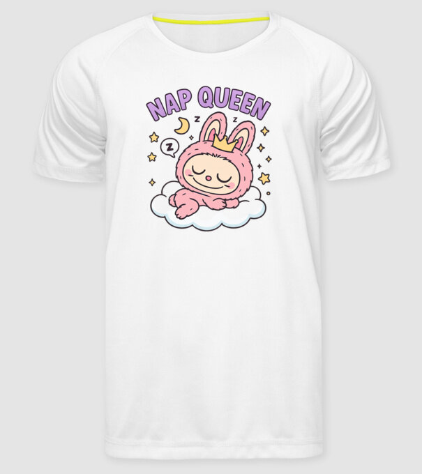 Nap Queen model alb pe tricou