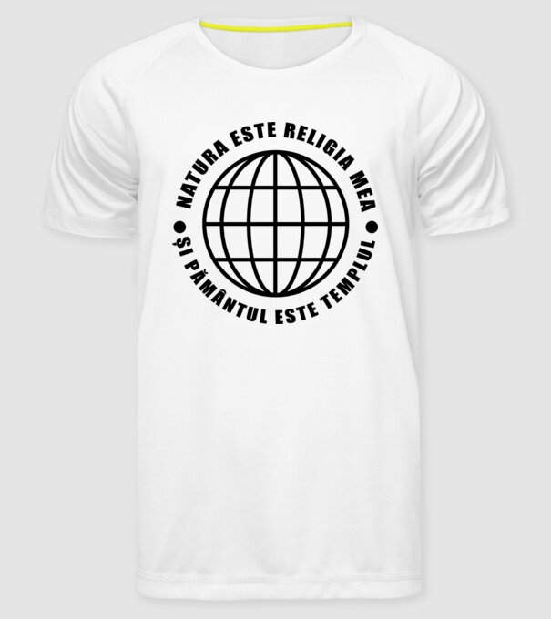 Natura este religia mea  model alb pe tricou