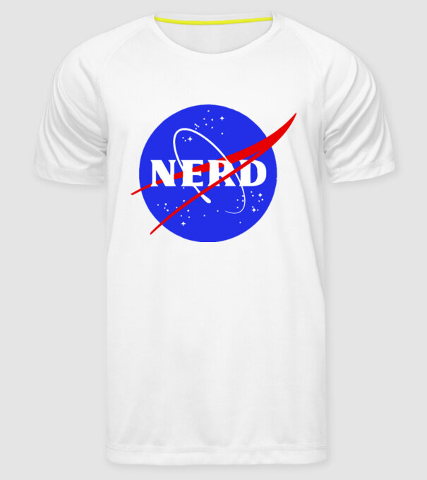 Nerd NASA model alb pe tricou