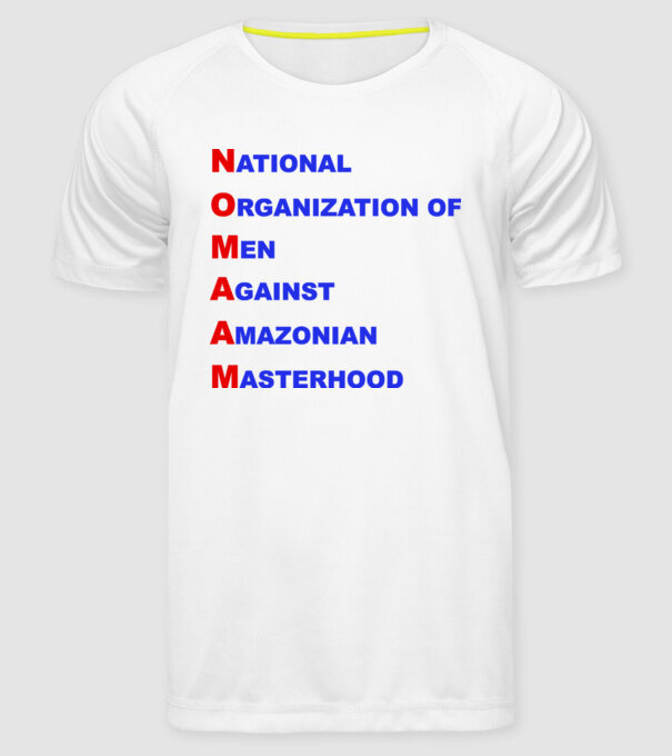 No maam model alb pe tricou