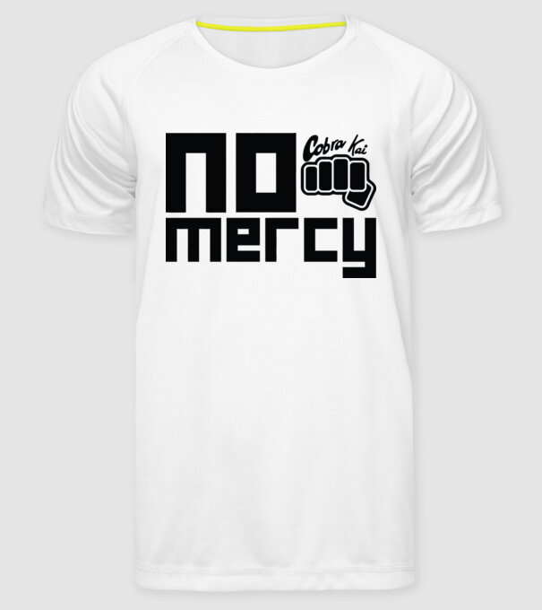 No mercy cobra kai model alb pe tricou