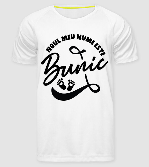 Noul meu nume este Bunic model alb pe tricou