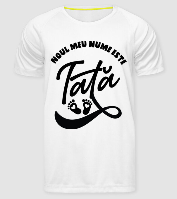 Noul meu nume este Tată model alb pe tricou