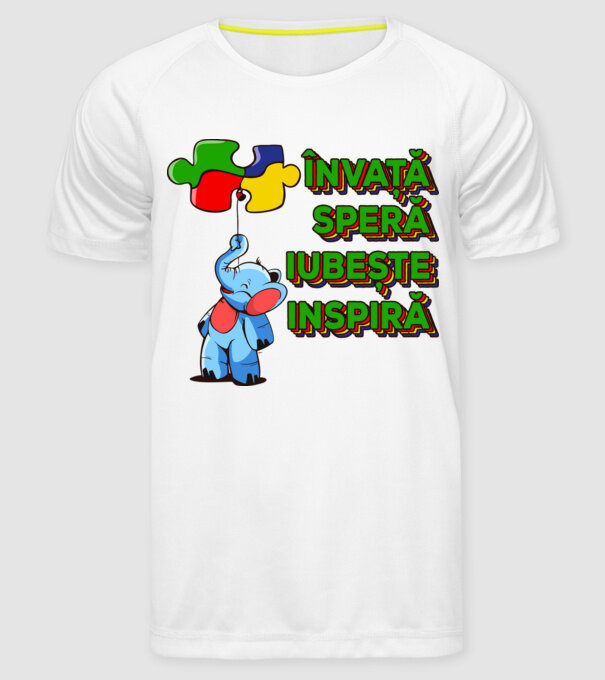 Învață, speră, iubește, inspiră model alb pe tricou