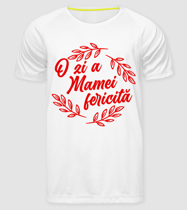 O zi a mamei fericită model alb pe tricou