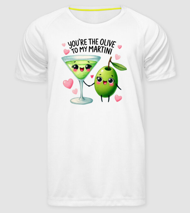 Olive to my Martini model alb pe tricou