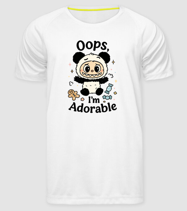 Oops, I'm adorable model alb pe tricou