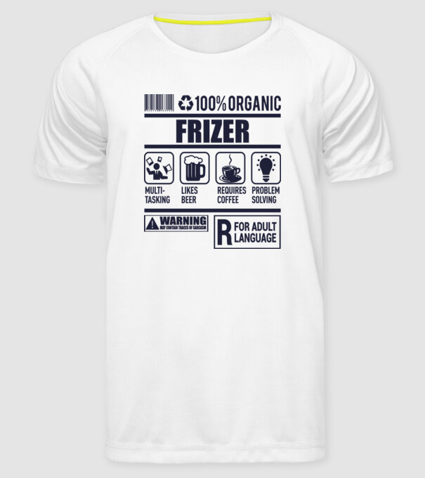 Organic_FRIZER model alb pe tricou