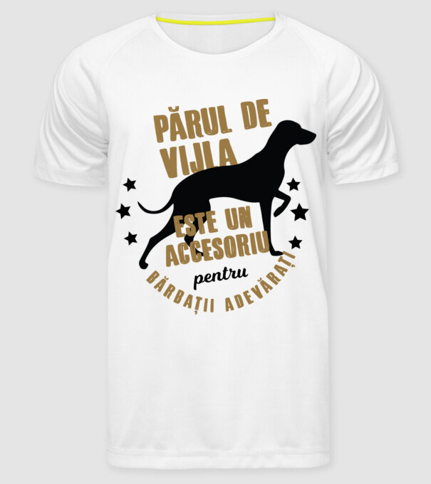 părul de vijla este un accesoriu pentru bărbații adevărați model alb pe tricou