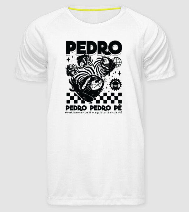 Pedro techno model alb pe tricou