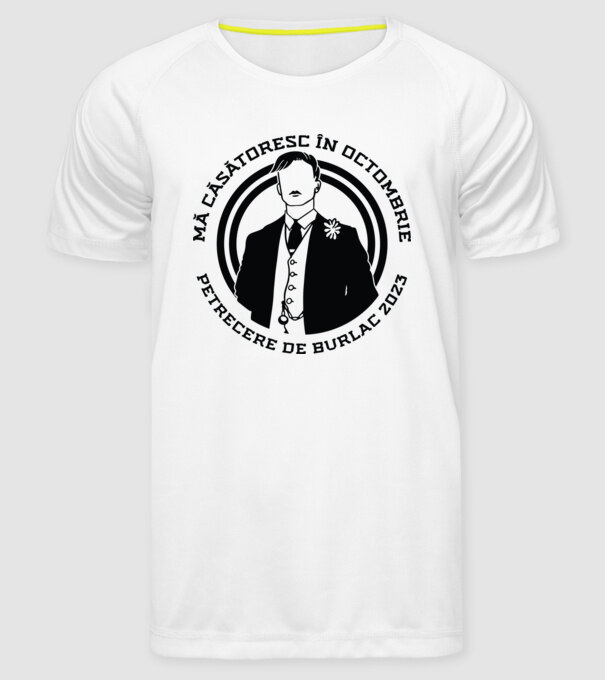 Petrecere de burlac octombrie model alb pe tricou