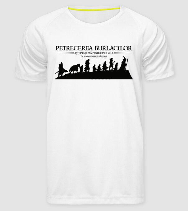 petrecerea burlacilor - așteptați-mă peste cinci zile - în zori dinspre răsărit model alb pe tricou