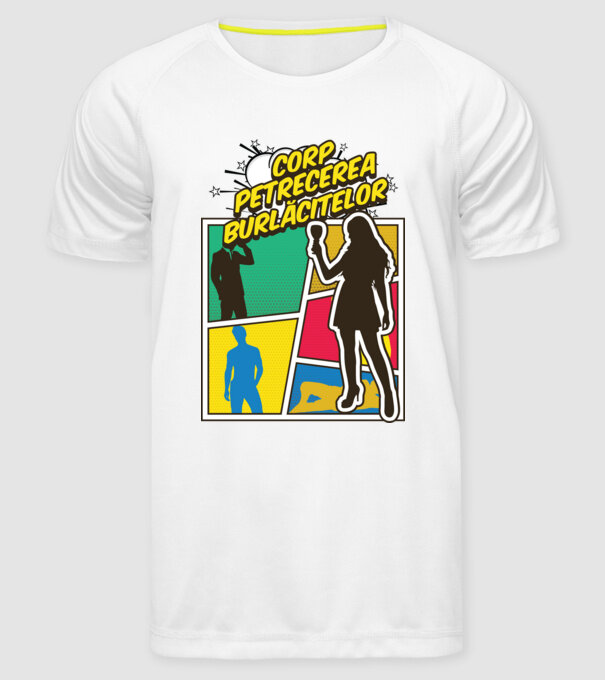 corp petrecerea burlăcitelor model alb pe tricou