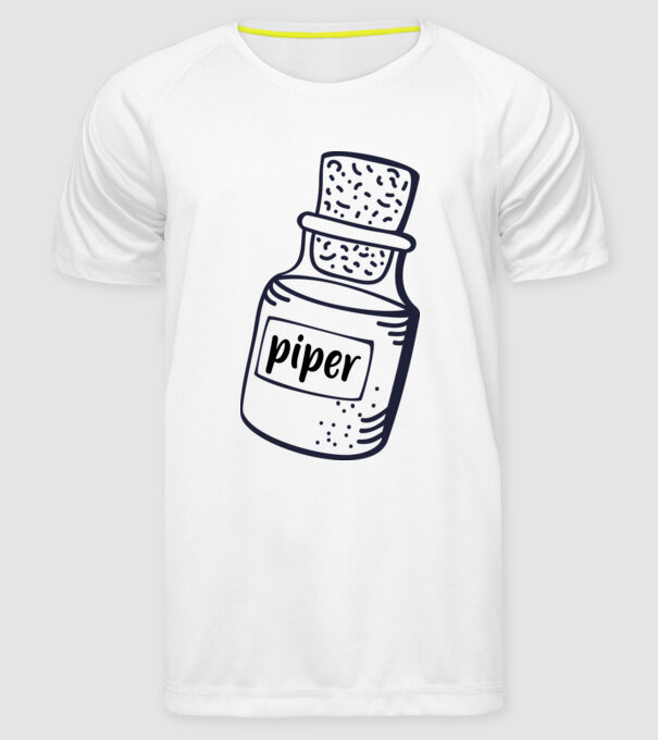 piper model alb pe tricou