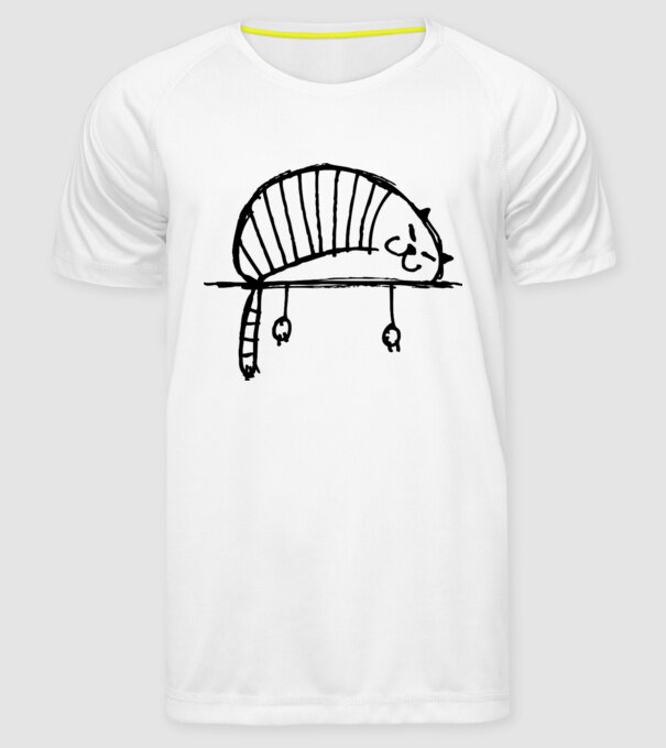 pisică model alb pe tricou