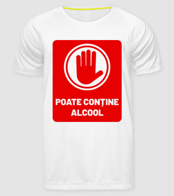 poate conține alcool model alb pe tricou