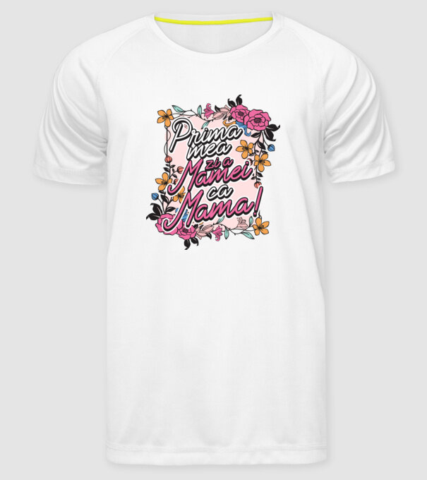 Prima mea zi a mamei ca mamă model alb pe tricou
