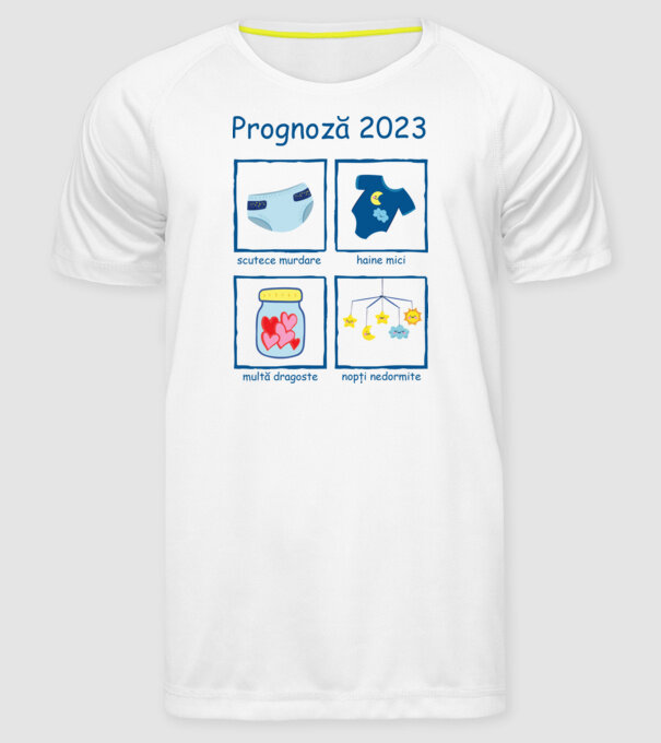 Prognoză 2023 model alb pe tricou