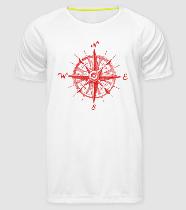 Puncte cardinale model alb pe tricou