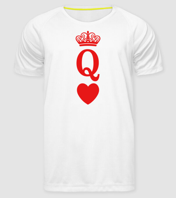 Queen model alb pe tricou
