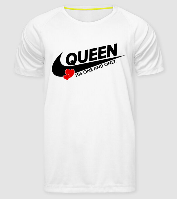 Queen model alb pe tricou