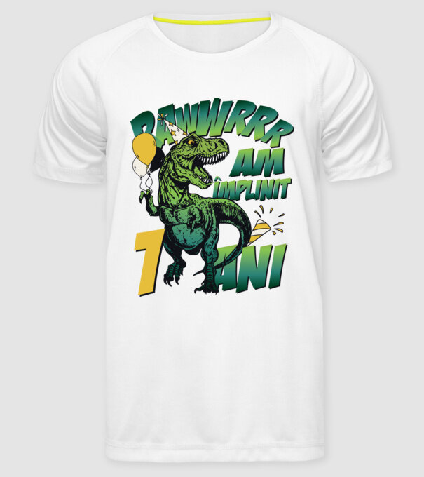 Rawr Am împlinit 1 an model alb pe tricou