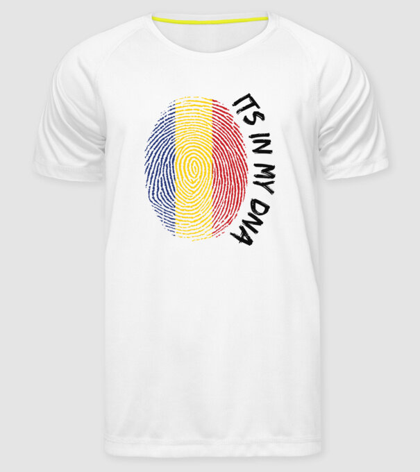 România fingerprint model alb pe tricou