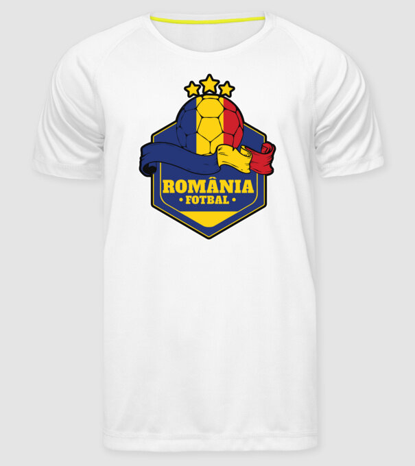 România Fotbal model alb pe tricou