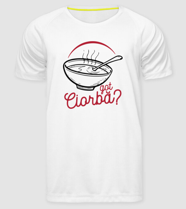 România Got ciorbă model alb pe tricou
