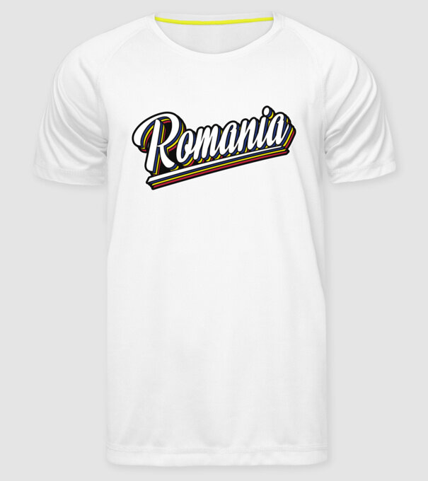 România retro model alb pe tricou