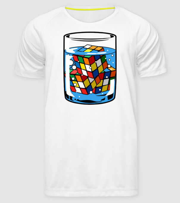 Rubik Ice model alb pe tricou