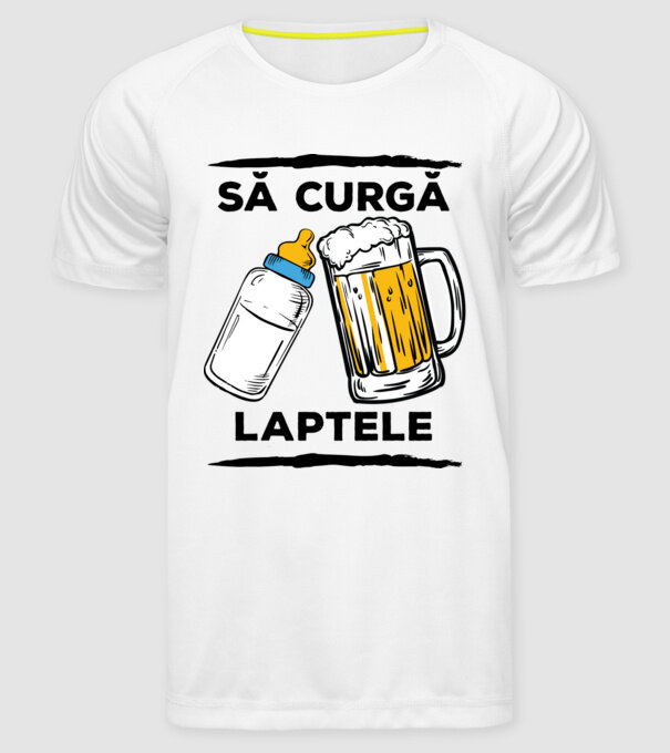 să curgă laptele! model alb pe tricou